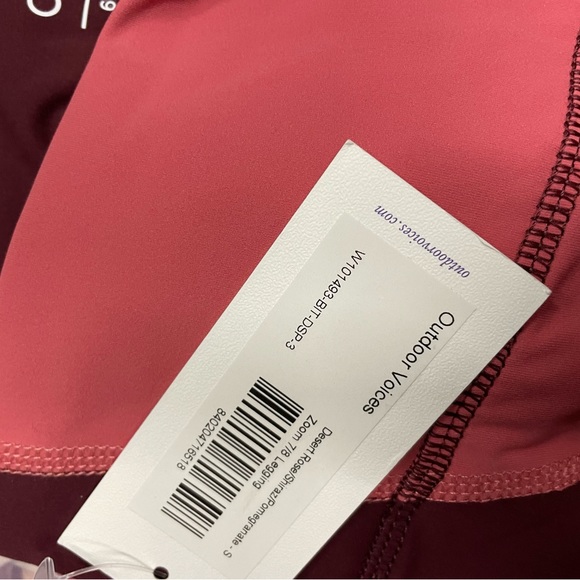 NWT Outdoor Voices Zoom Legging Desert Rose/Shiraz/Pomegranate SIZE SMALL - Picture 4 of 5